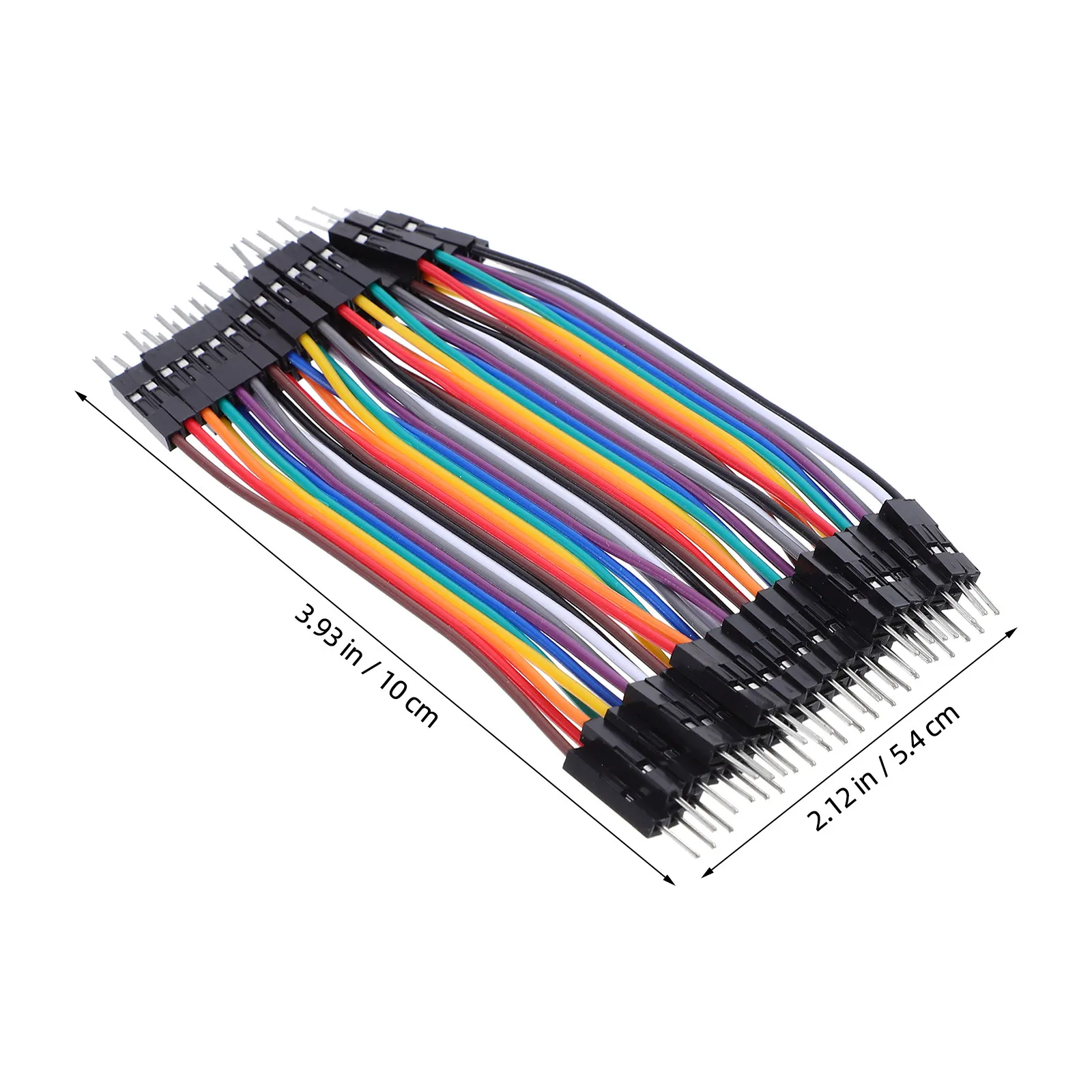 40Pcs 10Cm Color Coded Male to Male Jumper Wires Cable Kit 2.54mm Pitch Breadboard Wiring Electric Circuit Prototyping