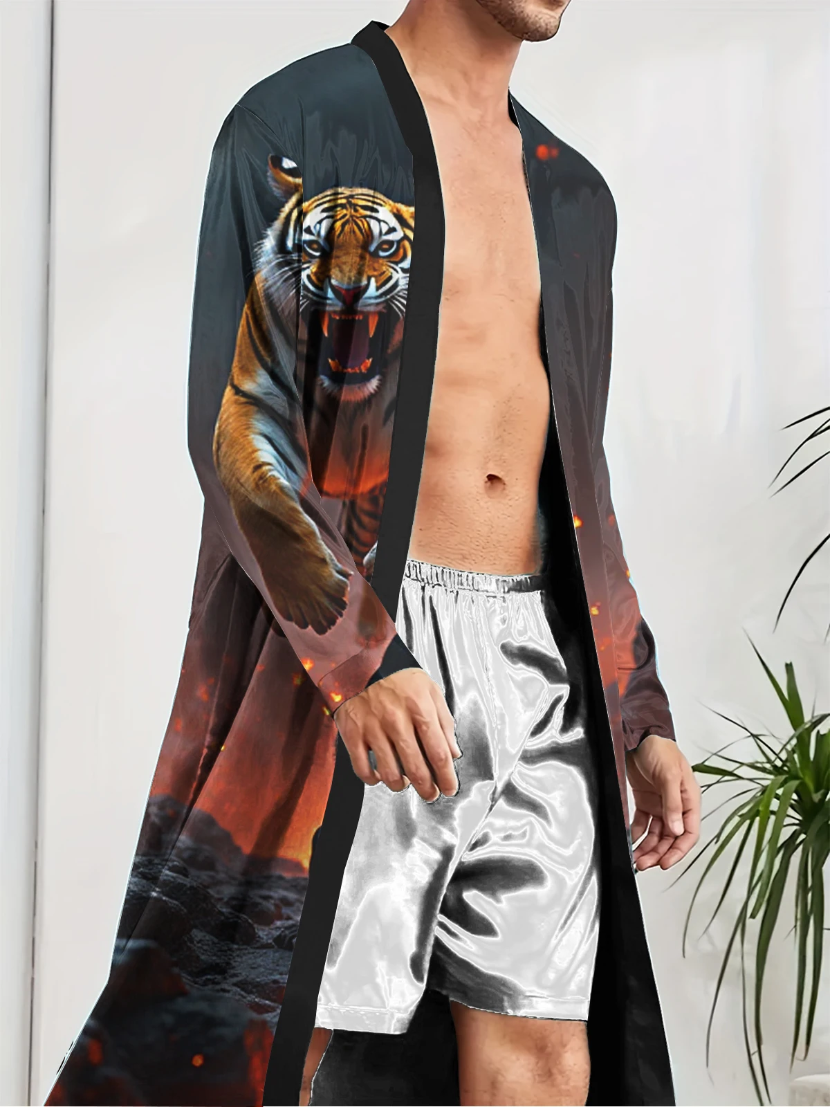 

1pcs Men's Robes 2026 Spring/Summer Funny pajamas 3D Printed sleepwear Bathrobe men Breathable Bathrobe Graphic Men's bathrobe