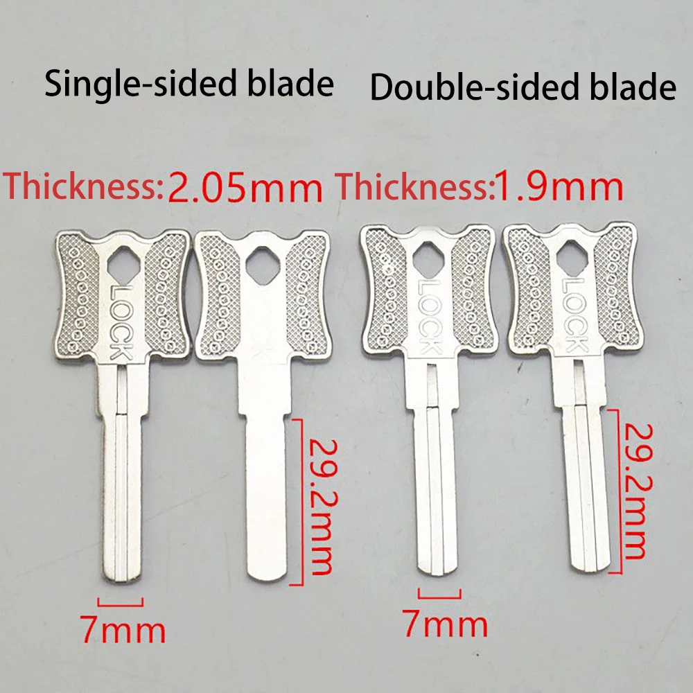 10PCS/LOT 2.0 Traffic Lock Bicycle Plug Lock U-shaped Lock Single and Double Blade 7mm Lock Key Blank