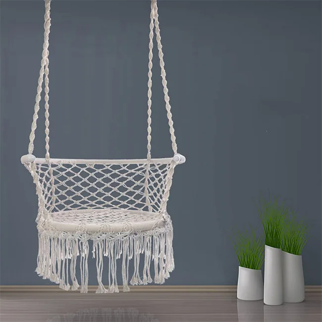 Large Indoor Outdoor Hammocks Patio Garden Sofa Furniture Leisure Cotton Rope Swings Macrame Hanging Swing Chair Hammock