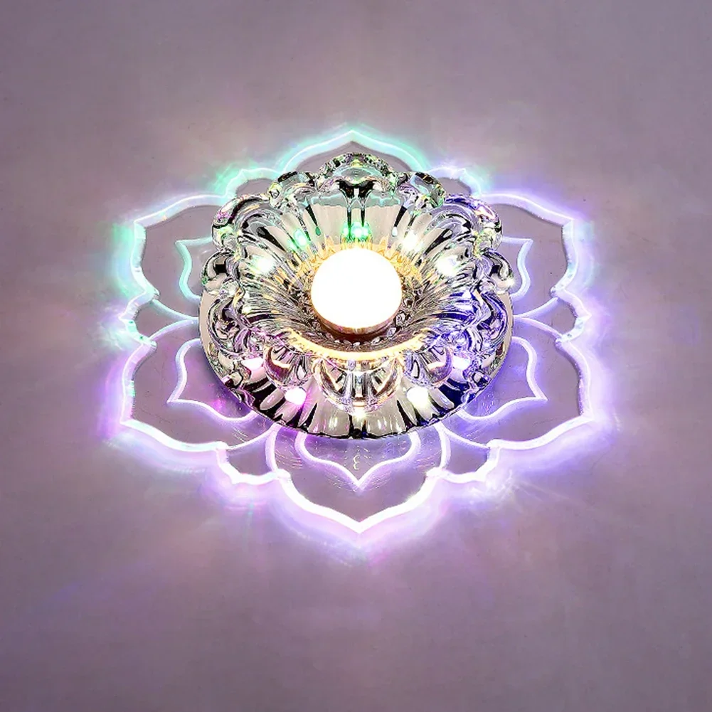 Modern Crystal Aisle LED Ceiling Light Corridor Lights Flower Shape Surface Mounted Light for Balcony Porch Corridor Living Room