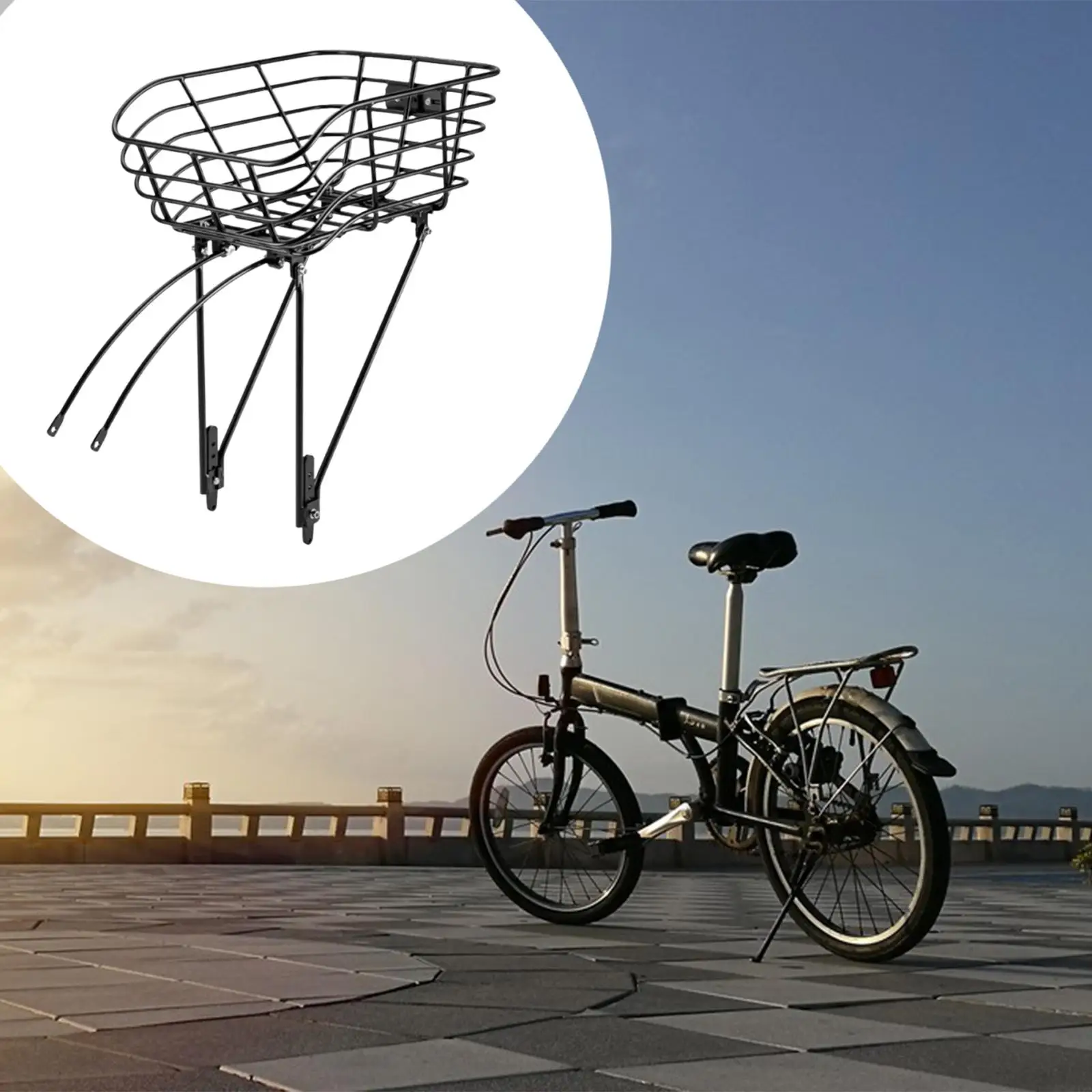 

Rear Bike Basket 60 Pounds Load Capacity Versatile Detachable Black for Sports Electric Bike Shopping Mountain Bike Riding