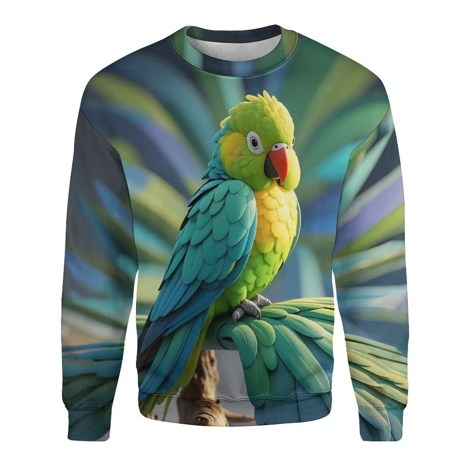 Fashion Parakeet Graphic 3D Print Men's Sweatshirt Funny Parrot Tops Autumn Casual Round Neck Hoodie Street Harajuku Man Clothes