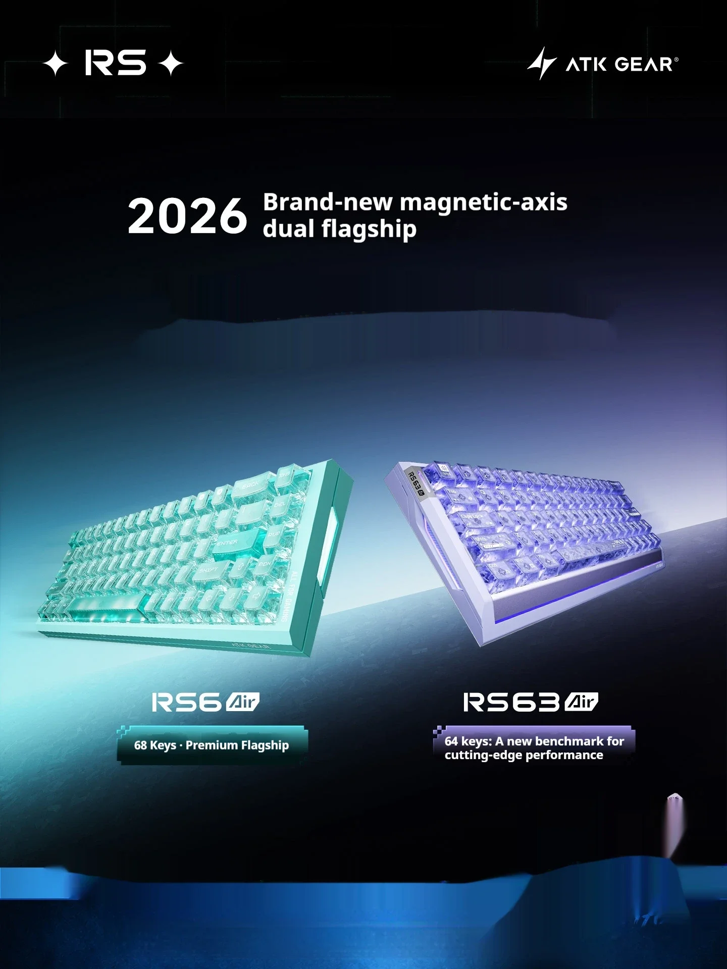 ATK RS63 Air /RS6 Air Magnetic Switch Mechanical Keyboard RGB Hall Effect Keys PC Laptop Low Latency Esports Gaming Keyboard
