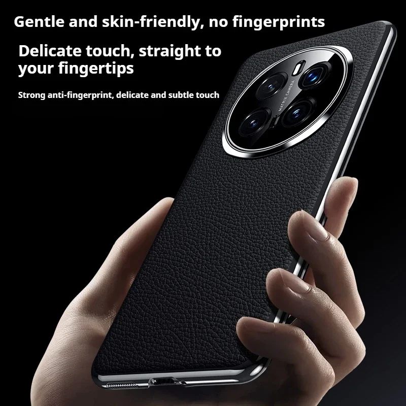 

Genuine Cowhide Leather Phone Case for Honor 300 200 X9C Smart Magic 7 6 Pro Plating Bumper Full Lens Protect Back Cover Cases
