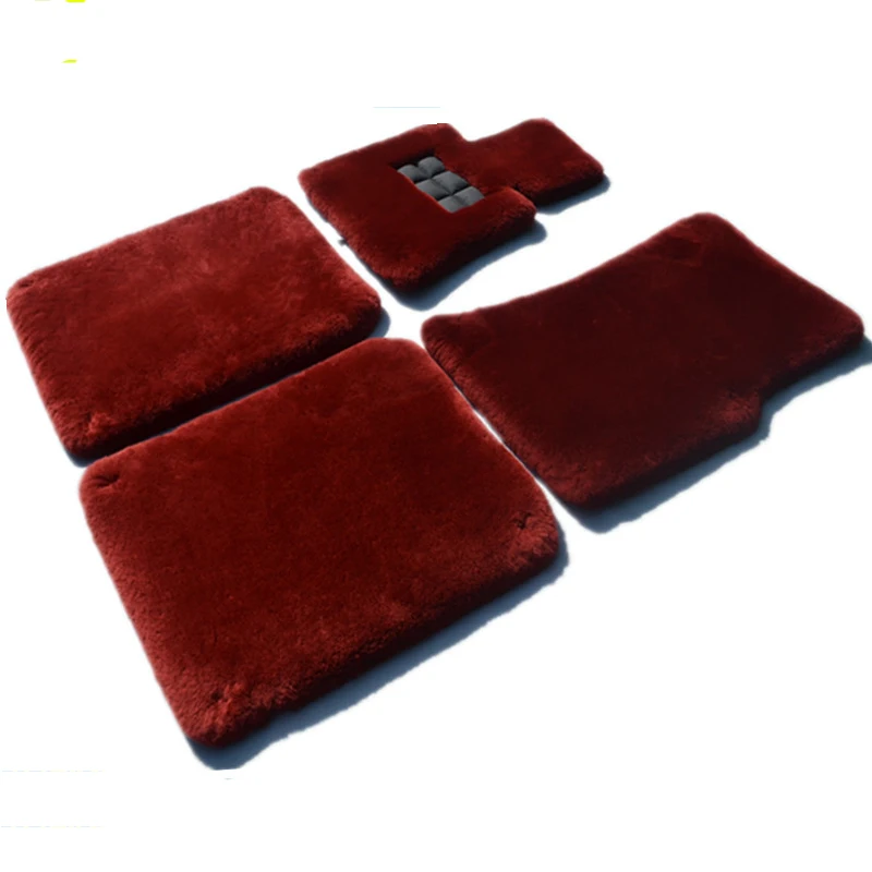 

Luxury Jingfan Full Set 100% Australian Pure Wool Waterproof Dustproof Non-slip Easy-clean Punched 35mm Thick Car Mats