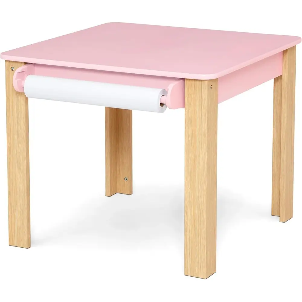 Greenguard Gold Kindertisch und 2 Stühle im Set mit rosa Papierrollenhalter