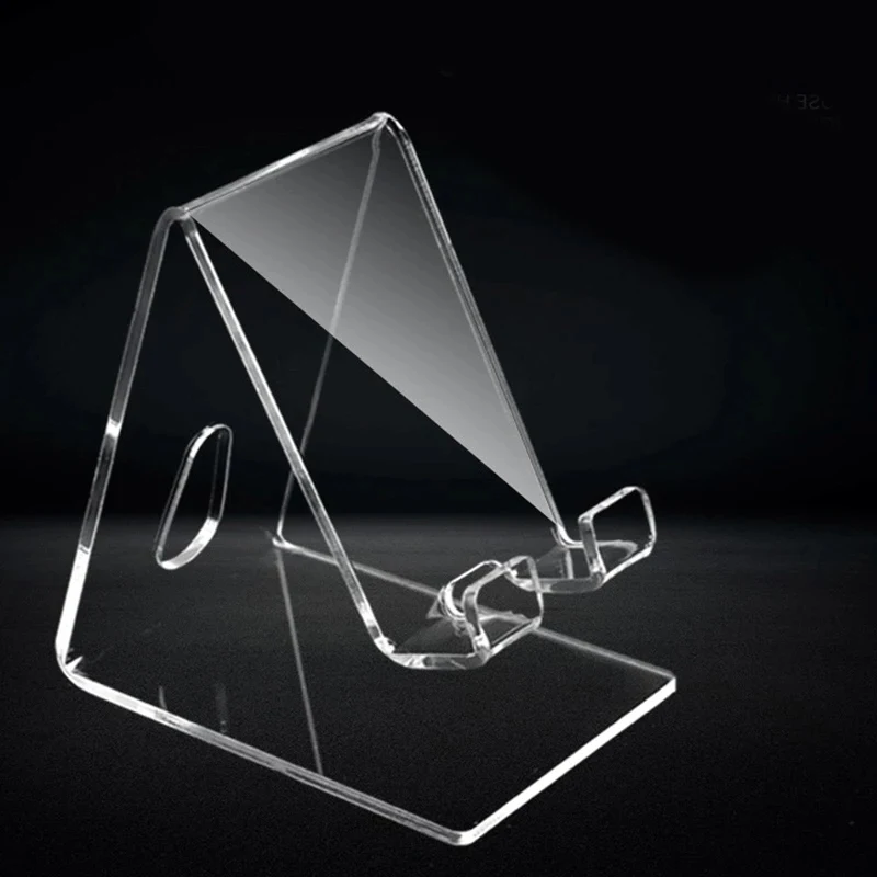 

Transparent Acrylic Mobile Phone Display Stand Counter Mobile Phone Display Base Bracket Desktop Mobile Phone Lazy Stand Bracket