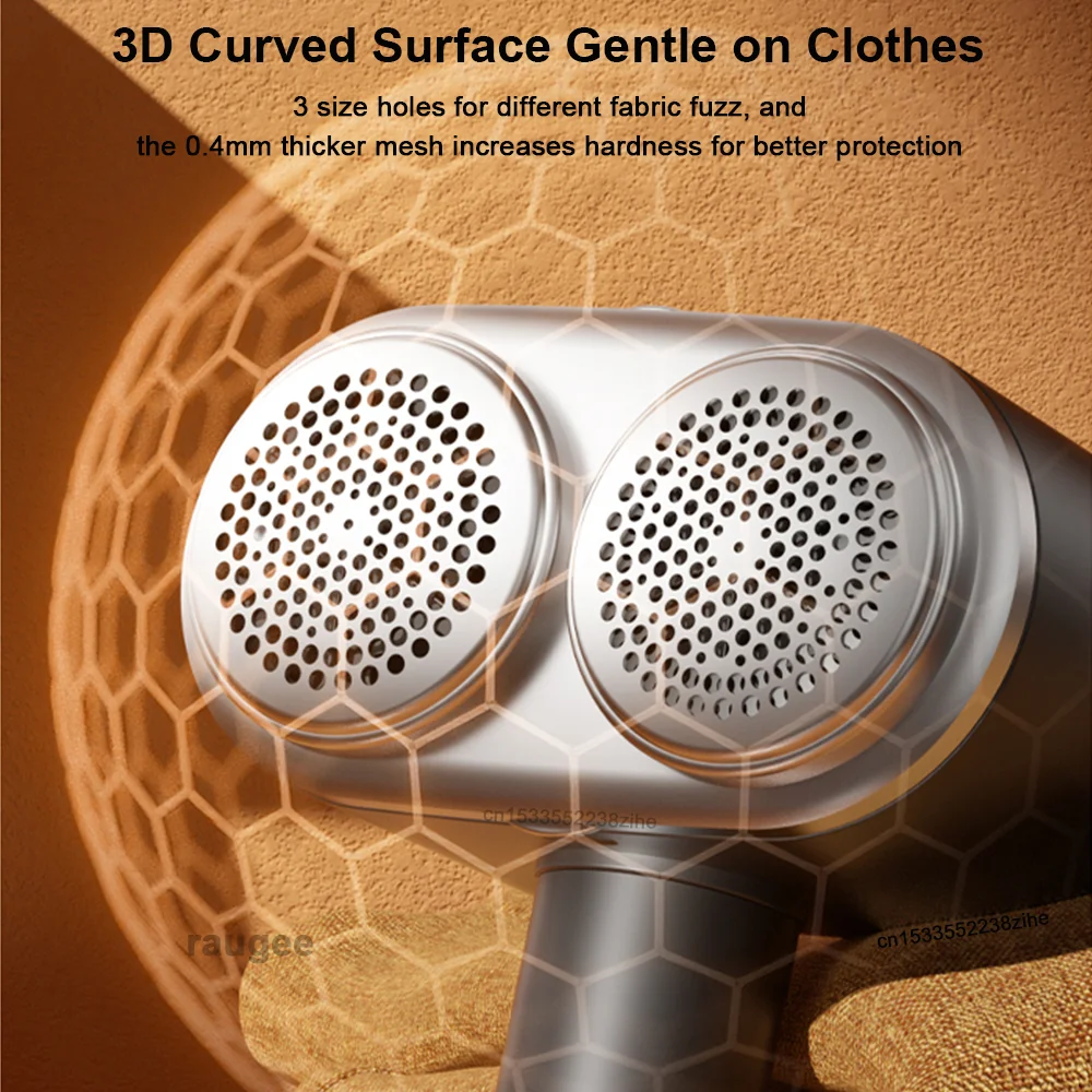 Electric Clothes Lint Remover Double Blades High‑Speed Lint Shaver Hair Ball Trimmer USB Rechargeable Fluff Fuzz Remover