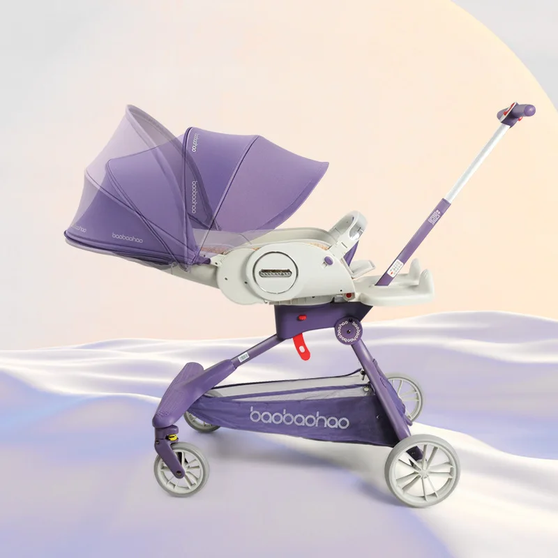 Luxury Lightweight Shock absorption Baby Can Sit and Lie Down Luxury Baby Carriage Portable folding four wheels stroller