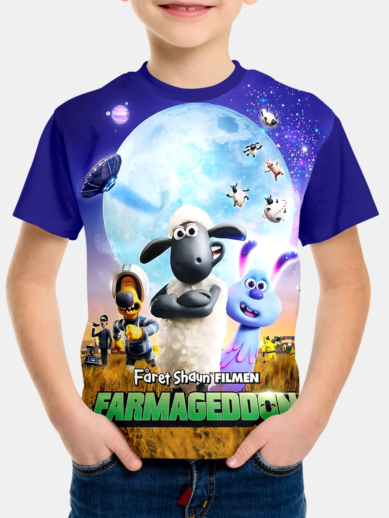 בגדי תינוקות מודפסים בטכנולוגיית הדפסה תלת-ממדית של S-shauns והכבשים לגילאי 5 עד 14 שנים, בגדים חיצוניים לילדים בנים ובנות, חולצת ילדים עליונה