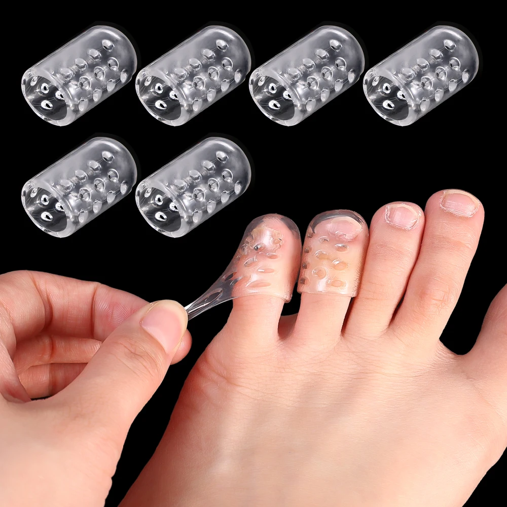 5/20pcs Silicone Toe Protector Cover Women Anti-Friction Elasticity Gel Little Toe Separators Caps Tube Breathable Foot Care