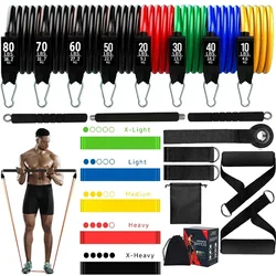 360LBS/200LBS Bodybuilding Elastic Bands,Detachable Workout Bar,Pilates Bar Kit with Resistance Bands Set,Fitness Band Pull Rope