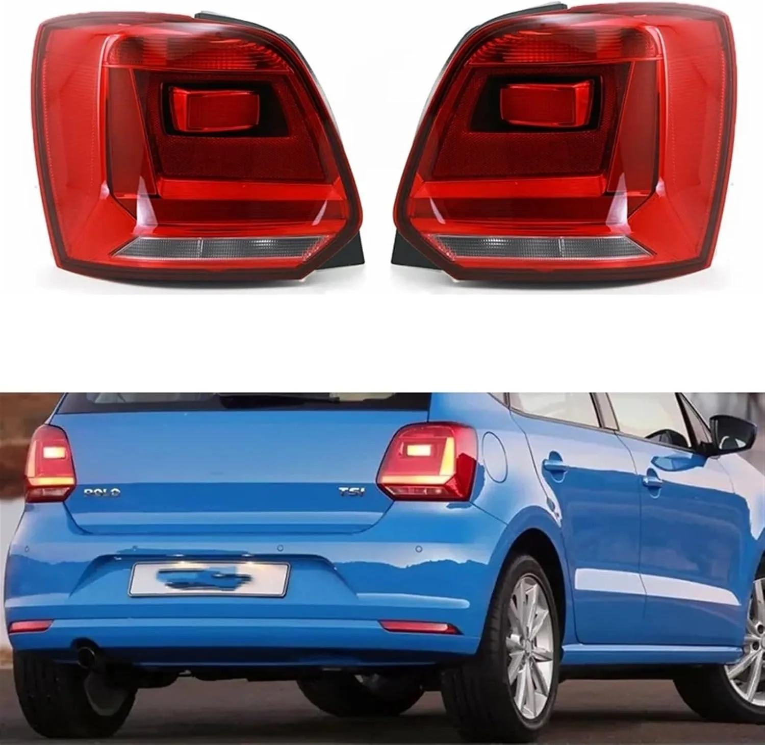 

For Volkswagen VW Polo 6C Hatchback 2014 2015 2016 2017 Car Tail light Rear Bumper Light Stop Brake Lamp Turn Signal Warning
