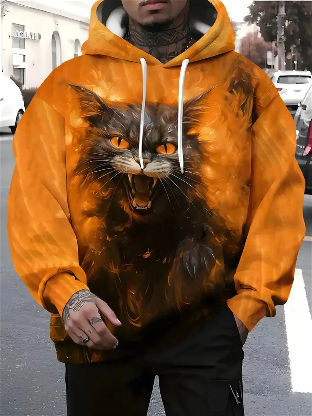 

Fashion Cat Pattern Men's Hoodies Sweatshirt 3D Printed Harajuku Colored Top Autumn Street Y2k Women Hoodie Unisex Streetwear