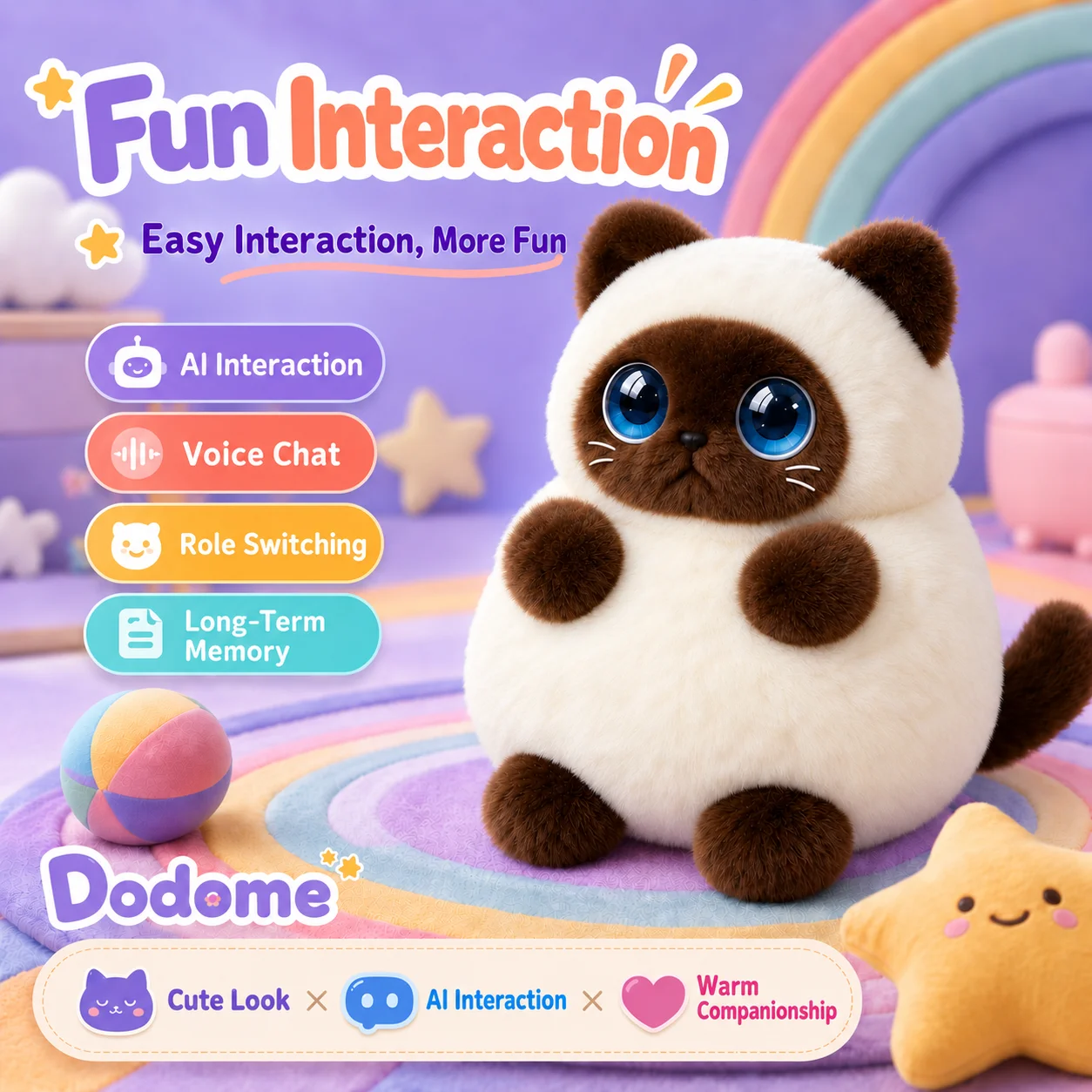 Smart AI Cute Cat Plush Toy Interactive Talking Robot Puppy Stuffed Doll Emotional Companion Pet Plushie Creative Birthday Gift