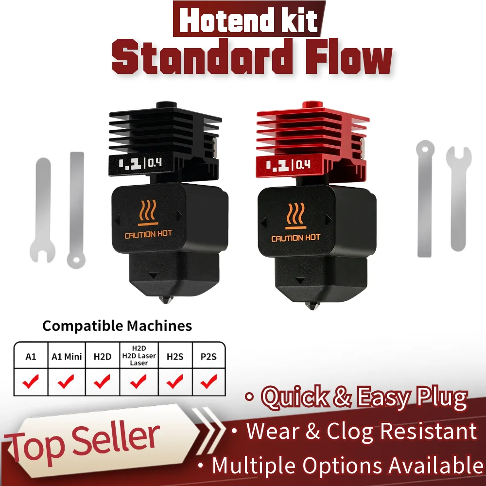 

For Bambu Lab P2S Upgraded Hotend 0.2/0.4/0.6/0.8mm Hardened steel nozzle Replace Hot End Bambulab H2D H2S 3D Printer Print Head