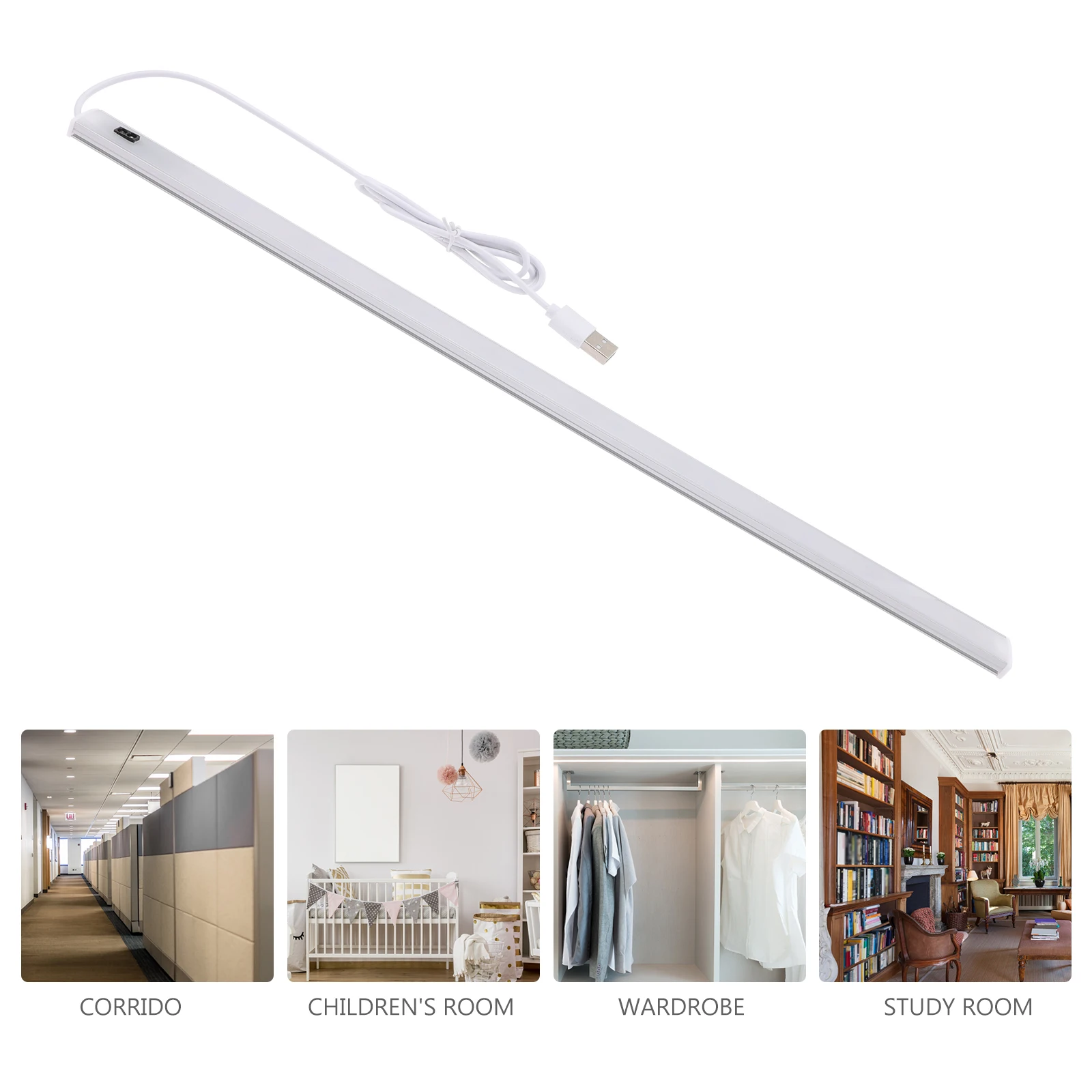 

Motion Sensor Light Bar USB Rechargeable Closet Kitchen Bedroom Living Room Wardrobe Study Night Light Plastic Material