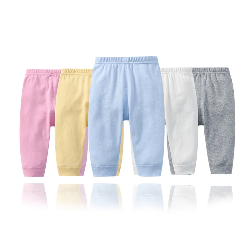 Newborn Baby Clothes 0-24Months Solid Color Children's Leggings Sweatpants Cotton Soft Causal Pants for Baby Boys Girls