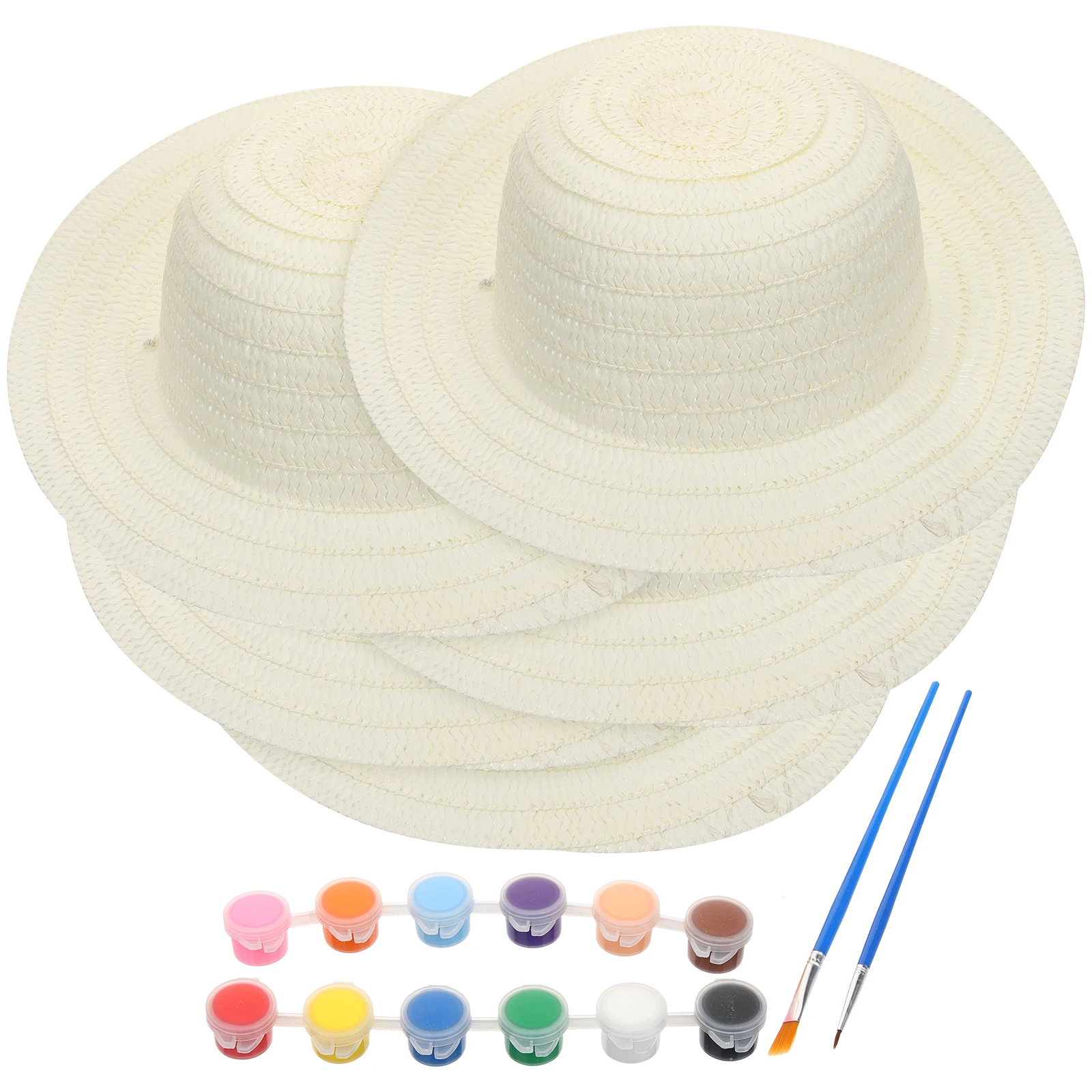 

Paint Your Own Straw Hat Craft Kits Kids Painting Unfinished Sunhats Plain Decoratable Party Favors School Projects Straw Hats