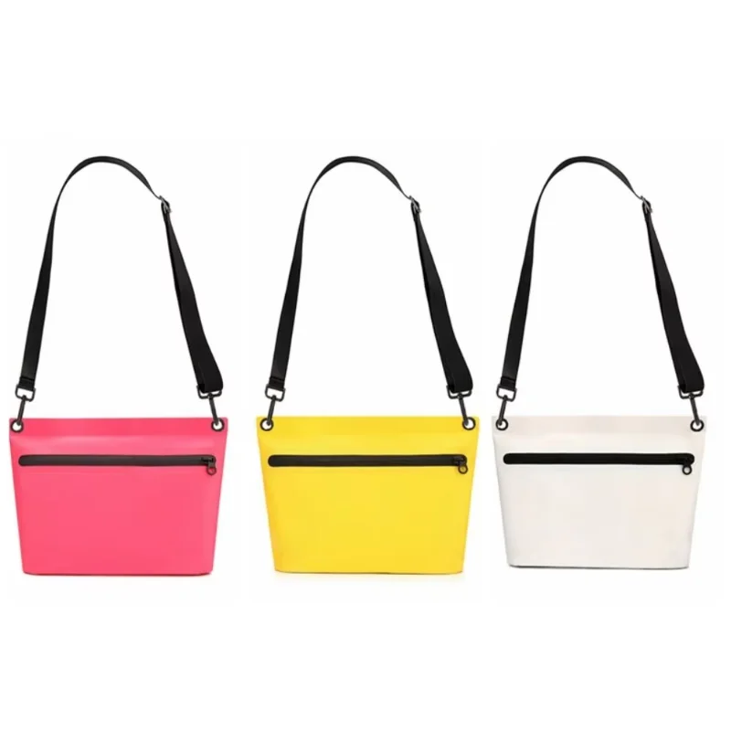 Waterproof PVC Shoulder Bag Sealed Zipper Dry Pouch Portable Crossbody Handbag for Beach Swimming Boating Camping Daily Travel