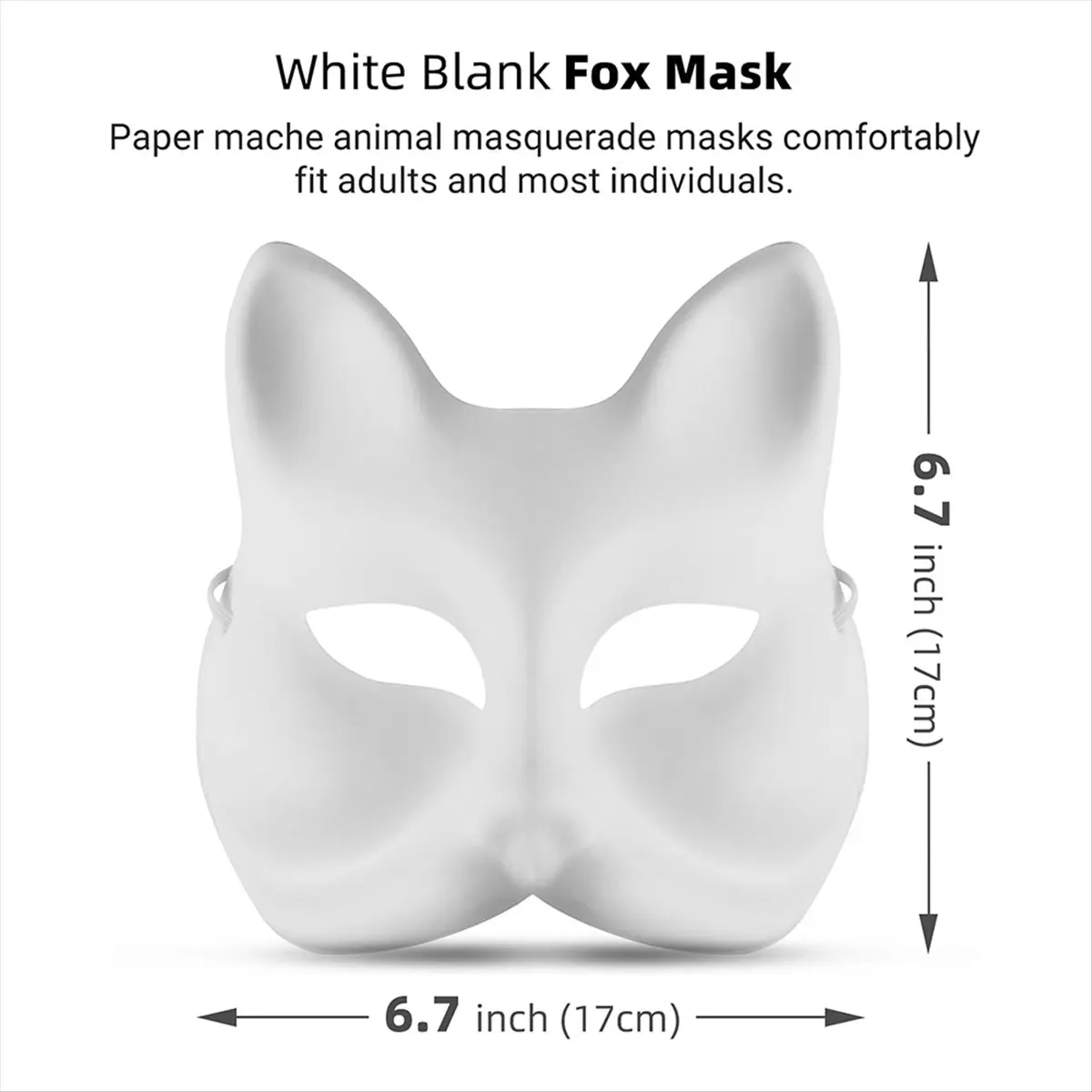 REST Paper Mache Animal Masks, White Blank Mask for Cosplay Theater Halloween Classroom Art