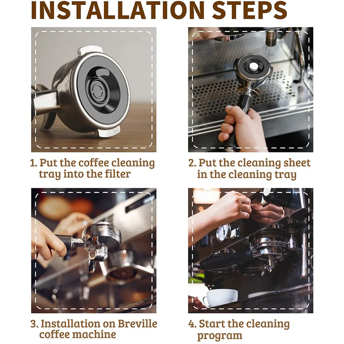 แผ่นทําความสะอาดเอสเปรสโซ 2 แพ็คเหมาะสําหรับเครื่องชงกาแฟ Breville Espresso 9 Series, ปะเก็นอุปกรณ์เสริมเครื่องชงกาแฟเอสเปรสโซ 58 มม. # เอบีพีพีพี