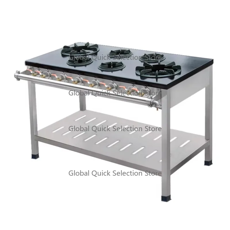 Multi-Burner G-as Range Stove With Undershelf G-as Cooktops Commercial Ga-s Wok Burner