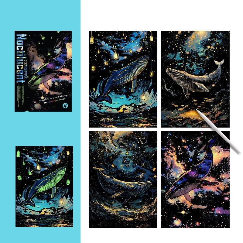 4-pcs-set-diy-a4-cena-noturna-fantastica-pintura-de-arranhoes-borboleta-baleia-fogos-de-artificio-colorido-scratch-arte-decoracao-do-quarto-presente-das-criancas