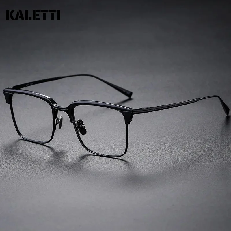 Ultra-light pure titanium large frame men trendy business myopia nearsighted glasses square glasses frame