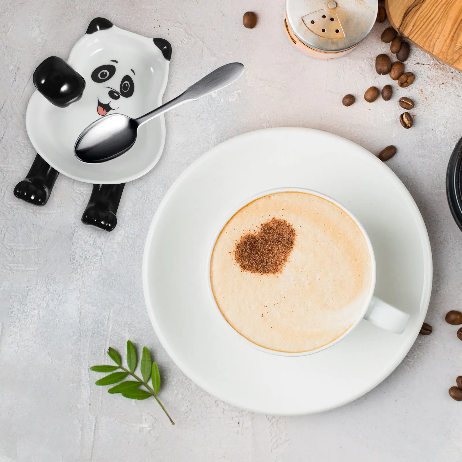 Ceramic Spoon Rest Kitchen Counter Scoop Holder Sauce Dish Multi-Functional Cooking Spoon Rest for Spoons Tongs Ladles Tea Bags