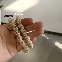 New Skull Head Subculture White Pinestone Punk Style Gothic Retro Bracelet Personalized Couple Spicy Girl Party Gift Accessories