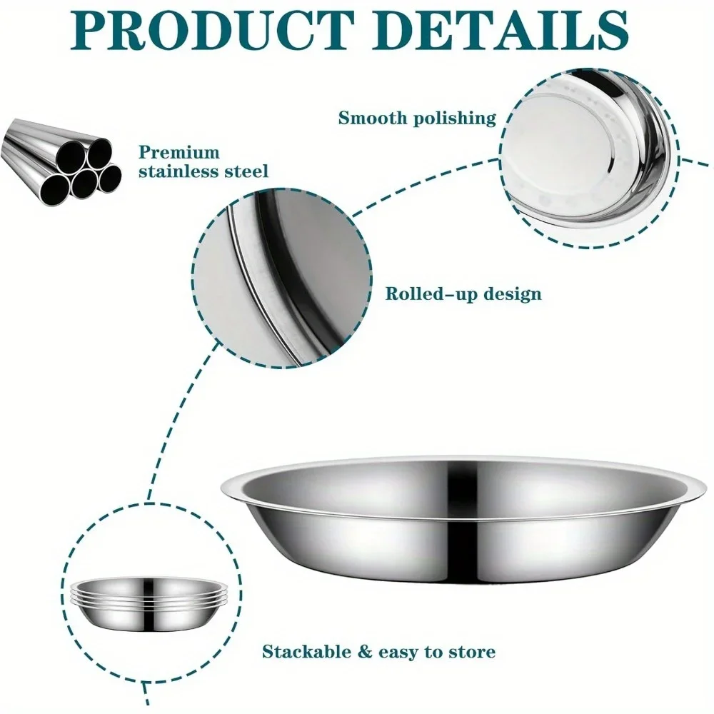 Large Capacity Dog Bowl Stainless Steel Pet Feeding Bowl Cat and Dog Food Drinking Bowl Metal Feeder Bowl Durable and Cheap