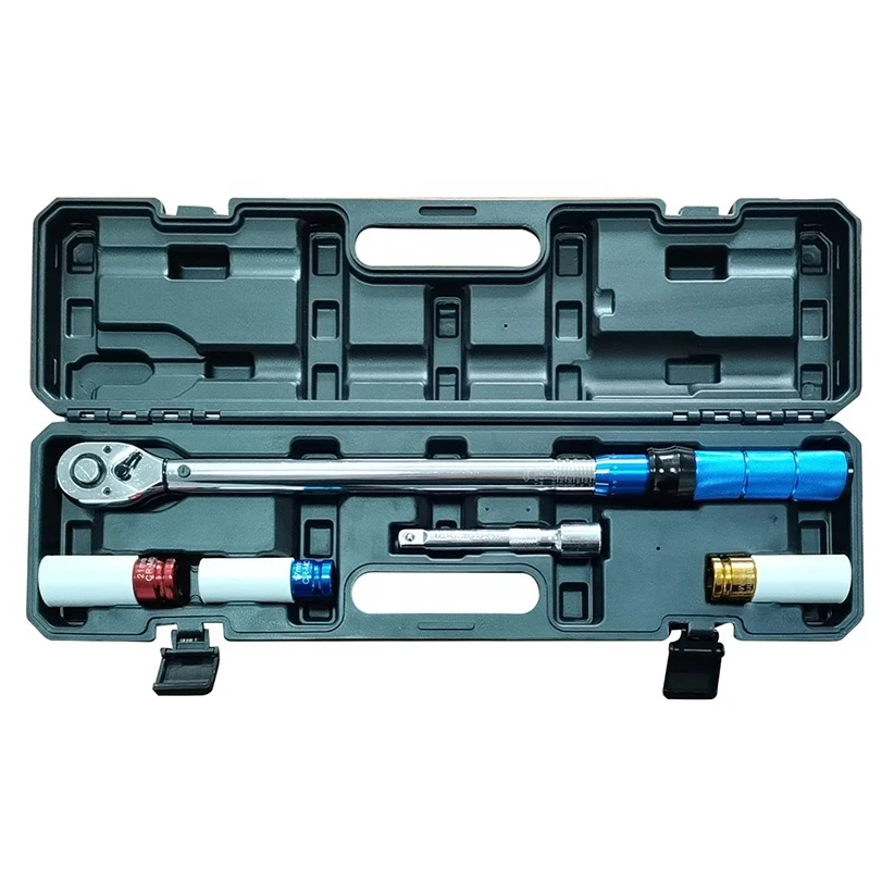 

Universal Adjustable Manual 1/2 Inch Drive 20-210 Nm Click Preset Torque Meter Wrench Set with 17 19 21mm Wheel Sockets