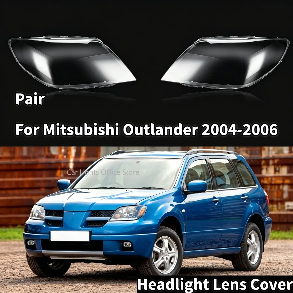 

2PCS Car Headlight Shell Headlight Cover Headlamp Lens Headlight Replacement For Mitsubishi Outlander 2004 2005 2006 Body Kits