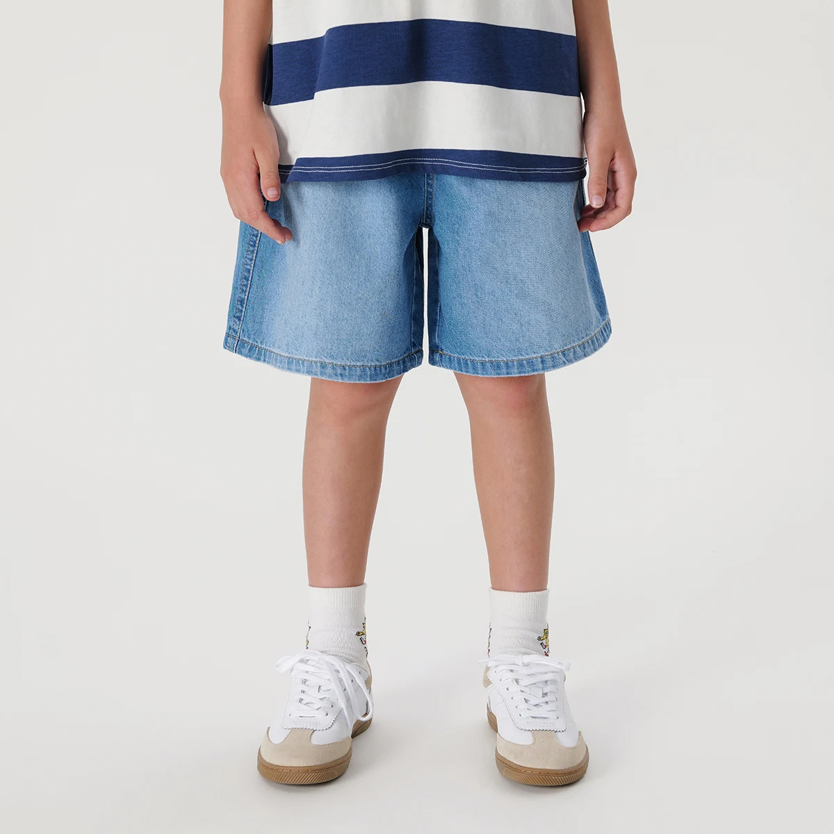 MARC&JANIE Boys Comfortable Pure Cotton Five-Point Denim Shorts for Children for Summer 240517