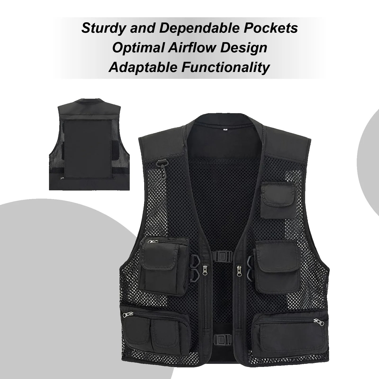 

Mesh Fishing Vest Multi Pockets Mesh Breathable Fishing Jacket Flexible Fit Comfortable Travel Waistcoat For Women Men Youth