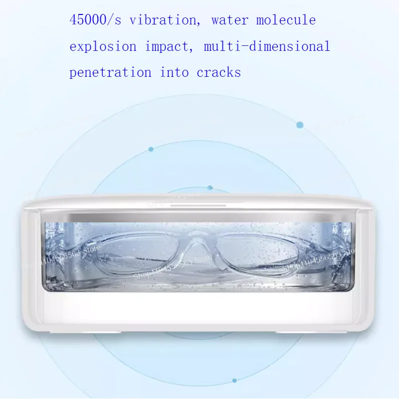 Ultrasonic Cleaner for Glasses Watch Jewelry Retainer & Makeup Tools, Home Portable Cleaning Machine