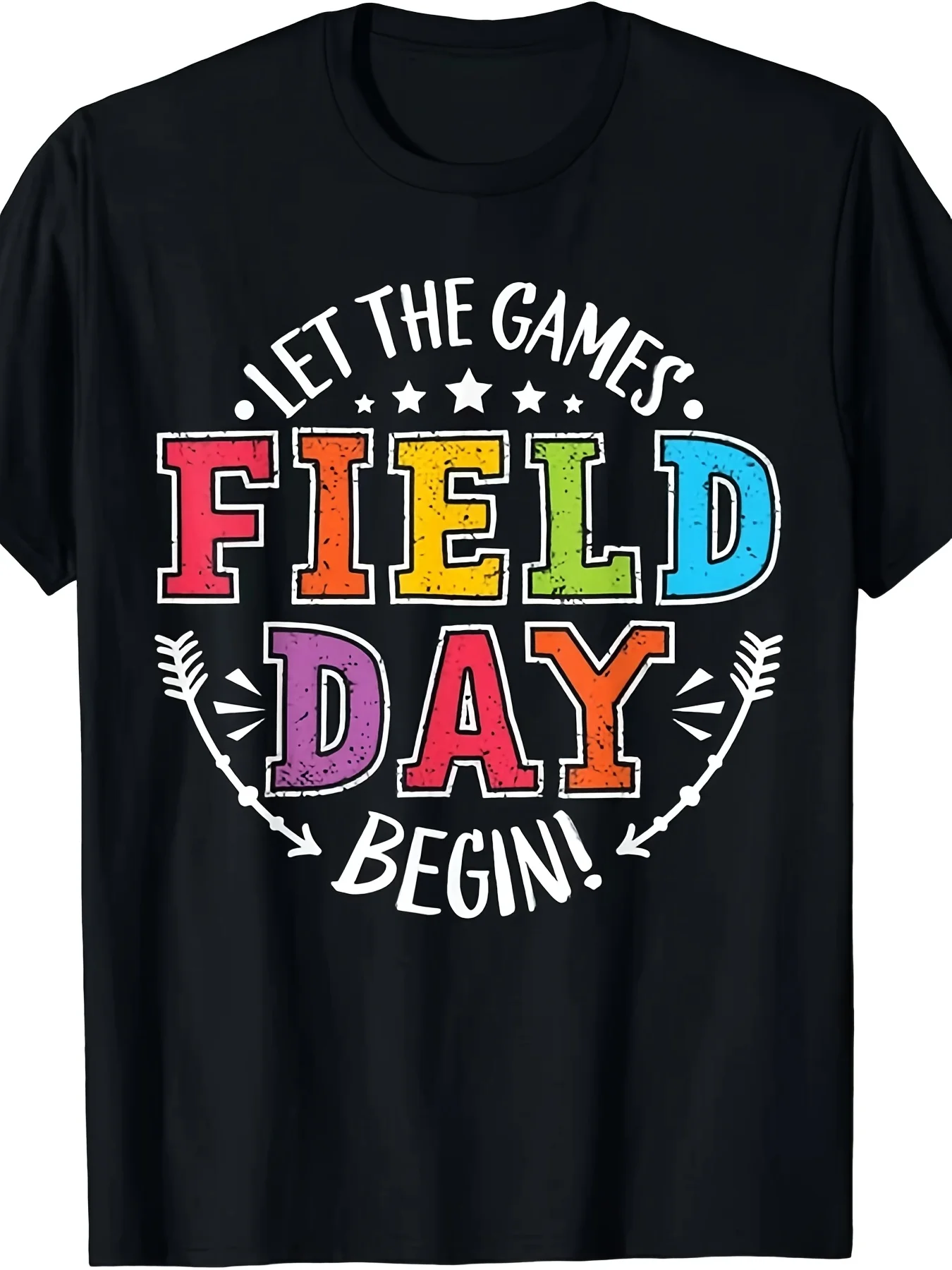 Field Day 2024 Let The Games Begin Please Teacher Unisex T-ShirtSame style for men and women 2025 summer short-sleeved printed T-shirt pure 220G