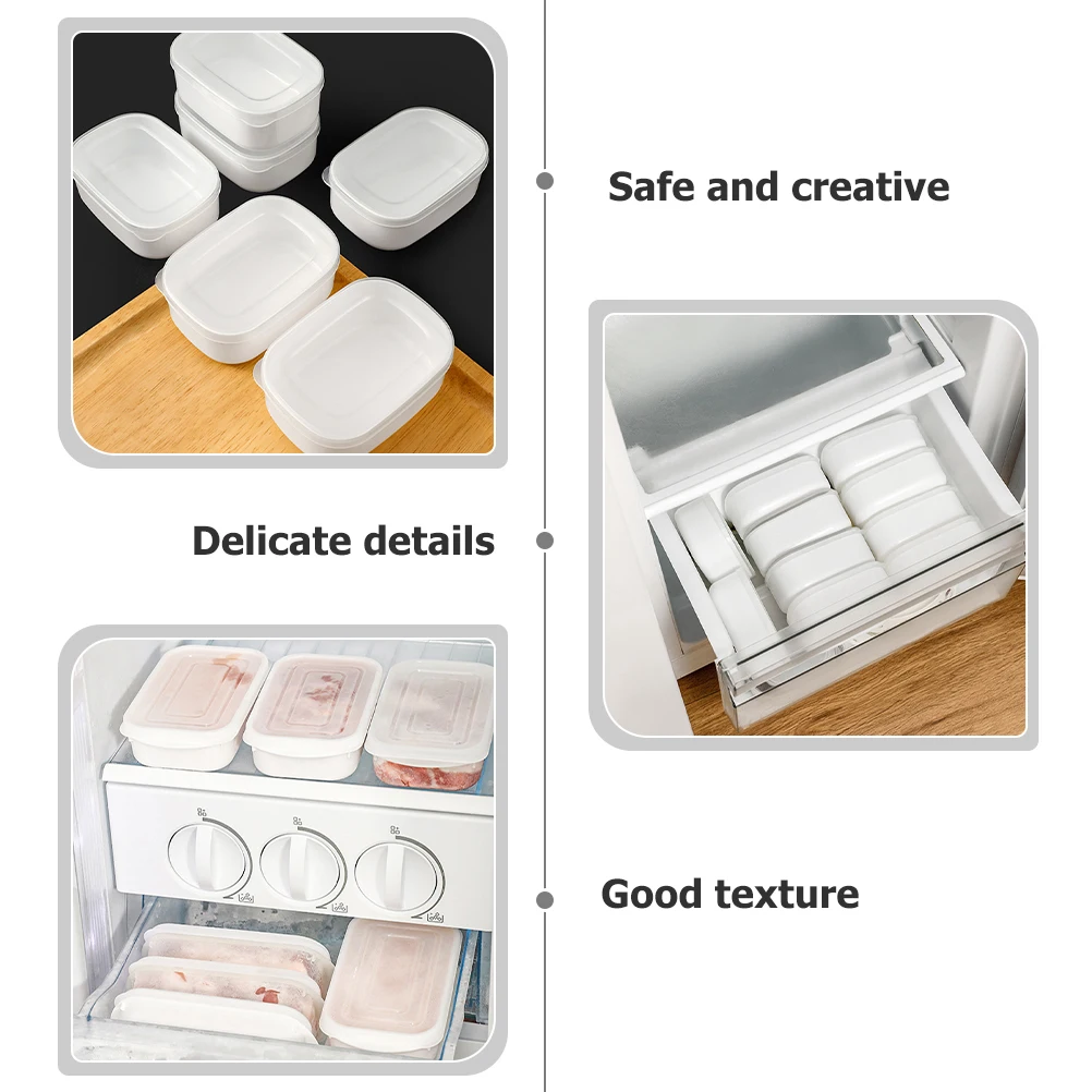 

6pcs Reusable Fridge Organizers Household Freezer Boxes Compact Food Storage Containers Use Multi-Function