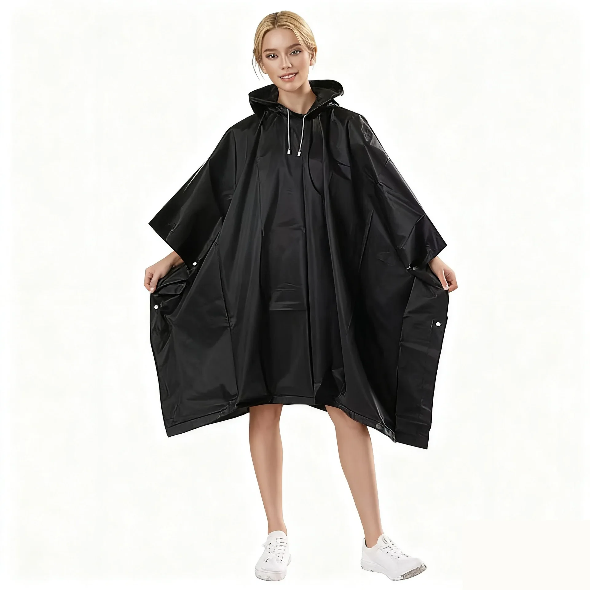 High Quality Rain Ponchos Drawstring Hood Waterproof Rain Poncho Motorcycle Rain Cover Travel Bicycle Poncho