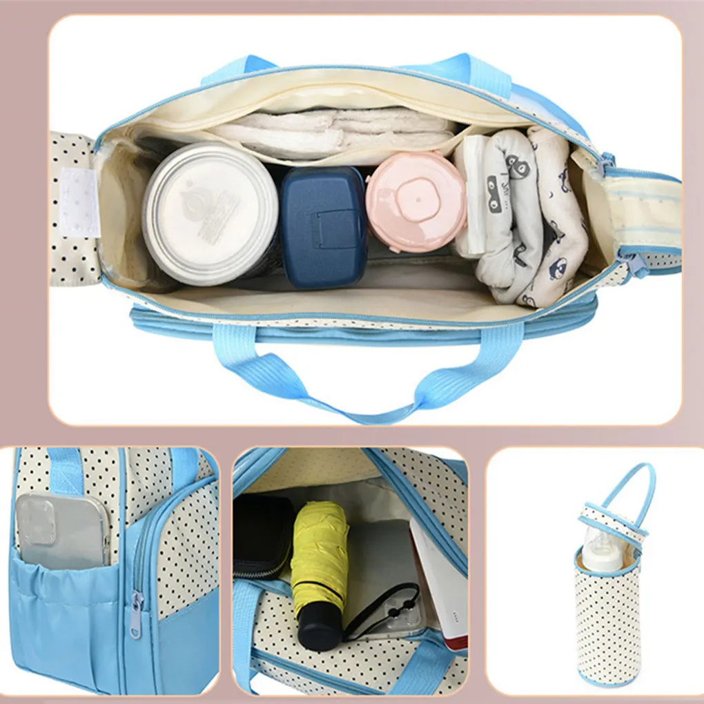 Carrinho de múmia prático de poliéster, carrinho de fraldas durável, leve, multifuncional, elegante, azul escuro