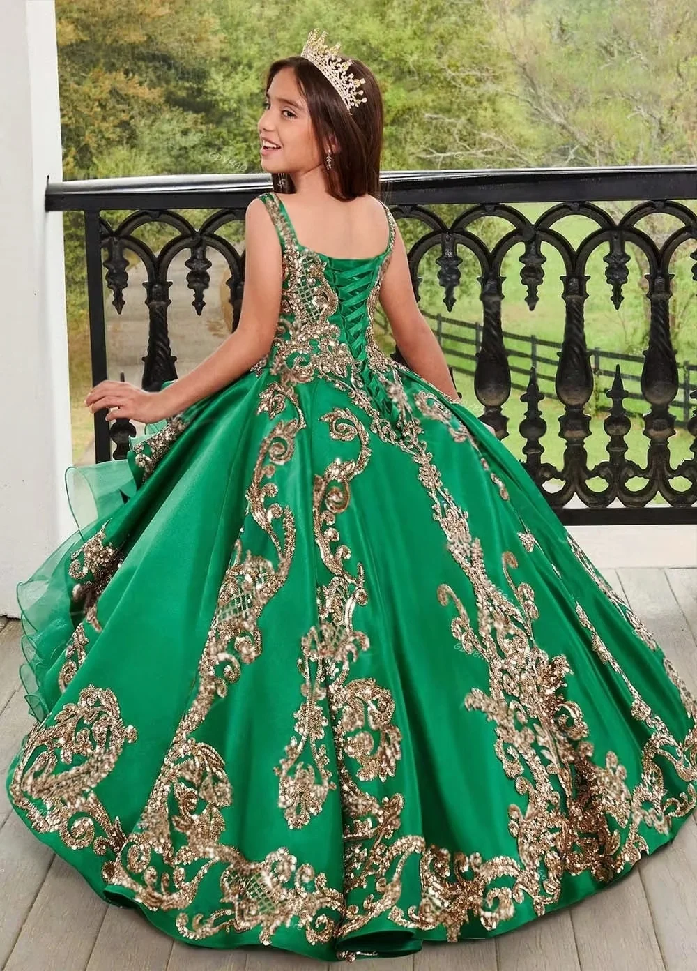 

Мини-платье Quinceanera на заказ, детское кружевное атласное платье принцессы с рюшами из органзы для дня рождения, праздничное платье с цветочным узором для девочек