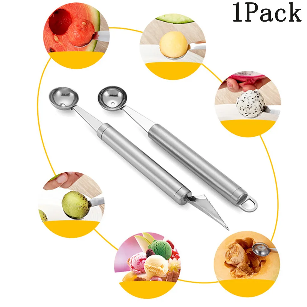 

Stainless Steel Watermelon Ball Digger Fruit Ball Spoon Multi-Functional Ice Cream Scoop Fruit Digging Spoon Household Tools