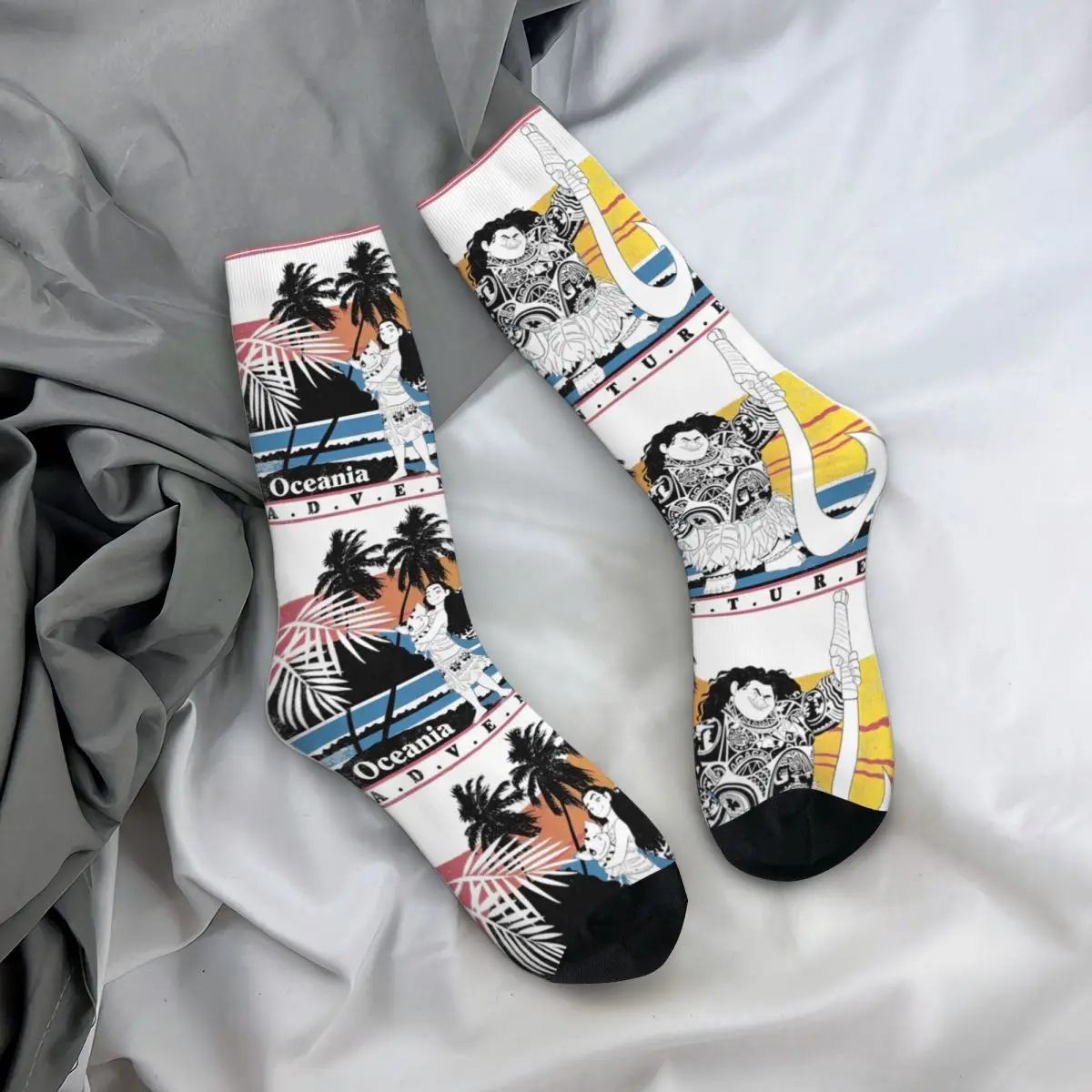 Moda uomo uomo calzini Hip Hop Moana Maui Pua Oceania Adventure Sock Skateboard calzini da donna primavera estate autunno inverno