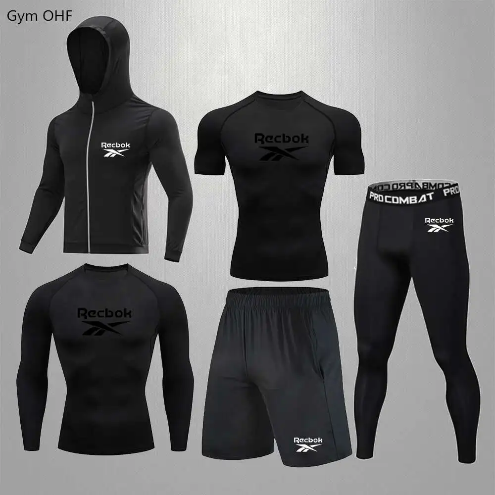 Men Sportswear Superhero Compression Sport Suits Quick Dry Clothes Sports Joggers Training Gym Fitness Tracksuits Running Set