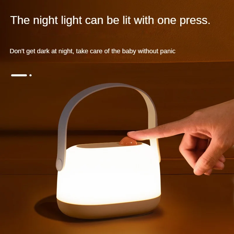 Bedside Lamp Convenient Operation Knob Key Type-c Charging Strong Battery Life Portable Lighting Led Brightness Adjustable