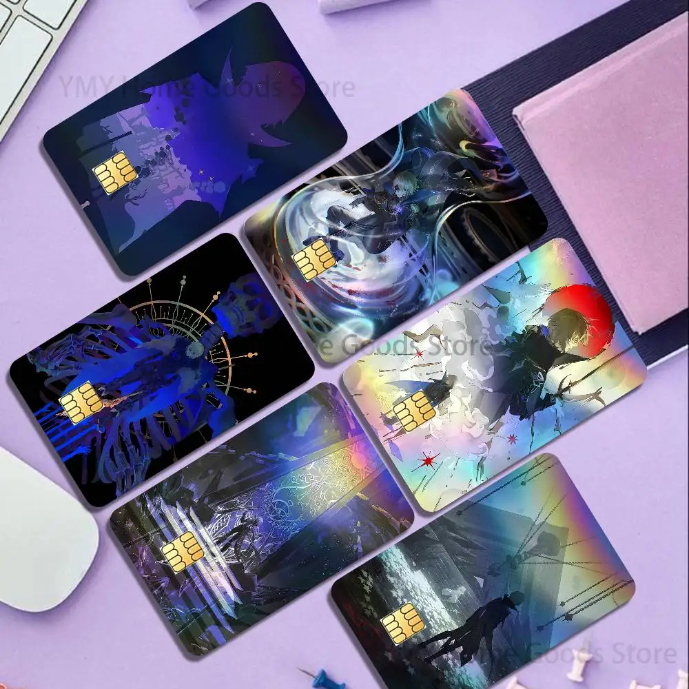 Anime Game D-Dainsleif Holographic Laser Shinny Film Skin Cover Sticker for Debit Credit Card Bank Card