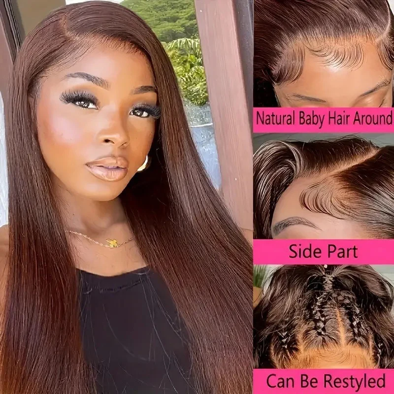 Peruka damska, temperament, długie proste włosy, akcesoria do stylizacji na imprezę, przedziałek na środku, grzywka, peruka, ozdoba na głowę, bez grzywki, długie włosy, nakrycie głowy