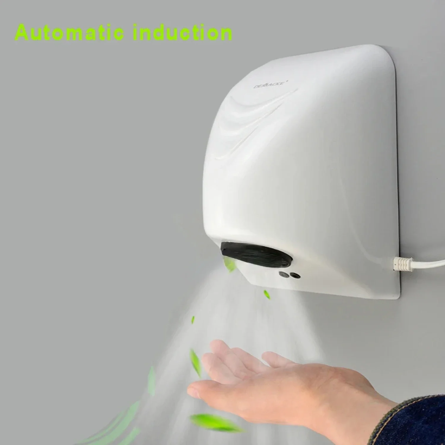 

Powerful and stylish automatic hot air wind heater sensor hand dryer with luxurious appeal for use in hotels and homes - efficie